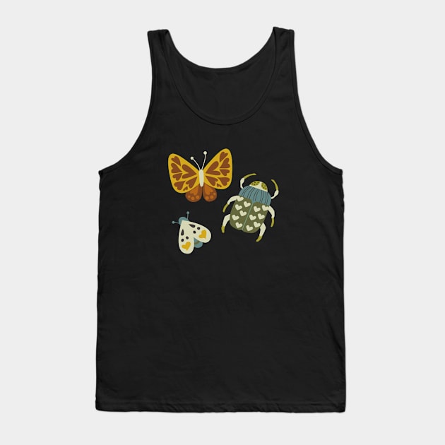 Love Bugs on Gray Tank Top by latheandquill